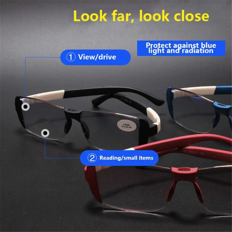 Light Therapy Glasses - Anti-Blaulicht-Brille Magnettherapie-Gleitsichtbrille Intelligente Fern- und Nahsicht-Lesebrille